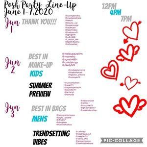 Posh Party LineUp June 1-7,2020